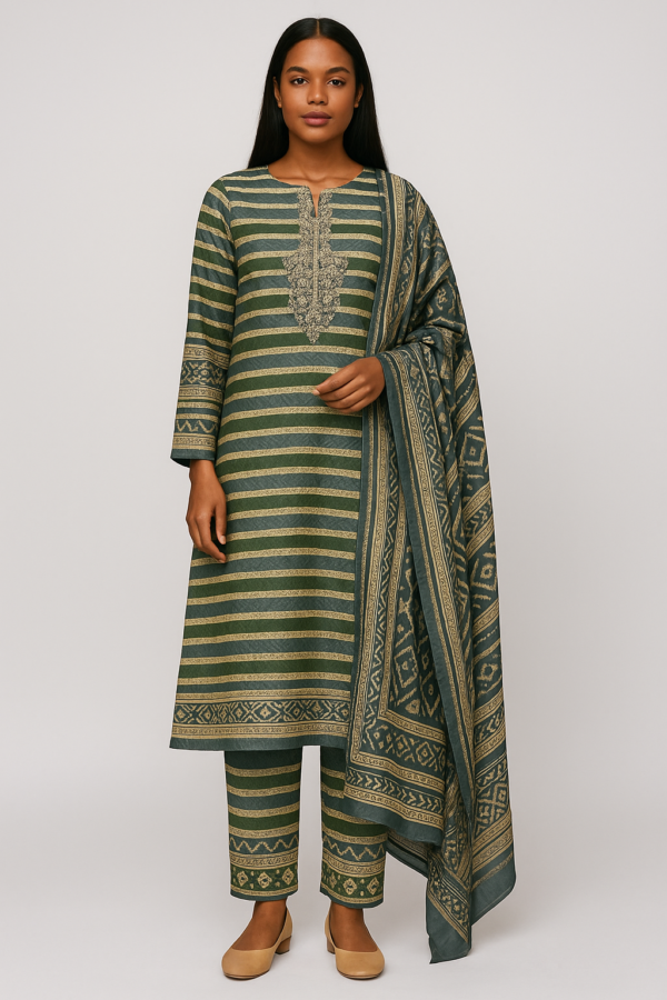 PURE CAMRIC 60-60 COTTON STARIGHT SUIT