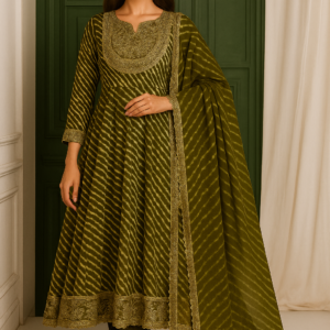 Olive Green Bandhej