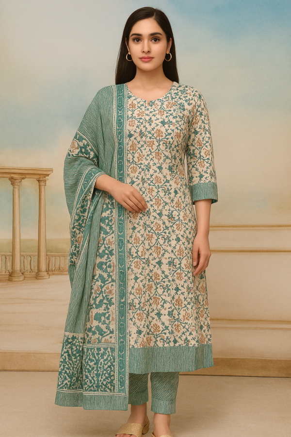 Elegant Green And Beige
